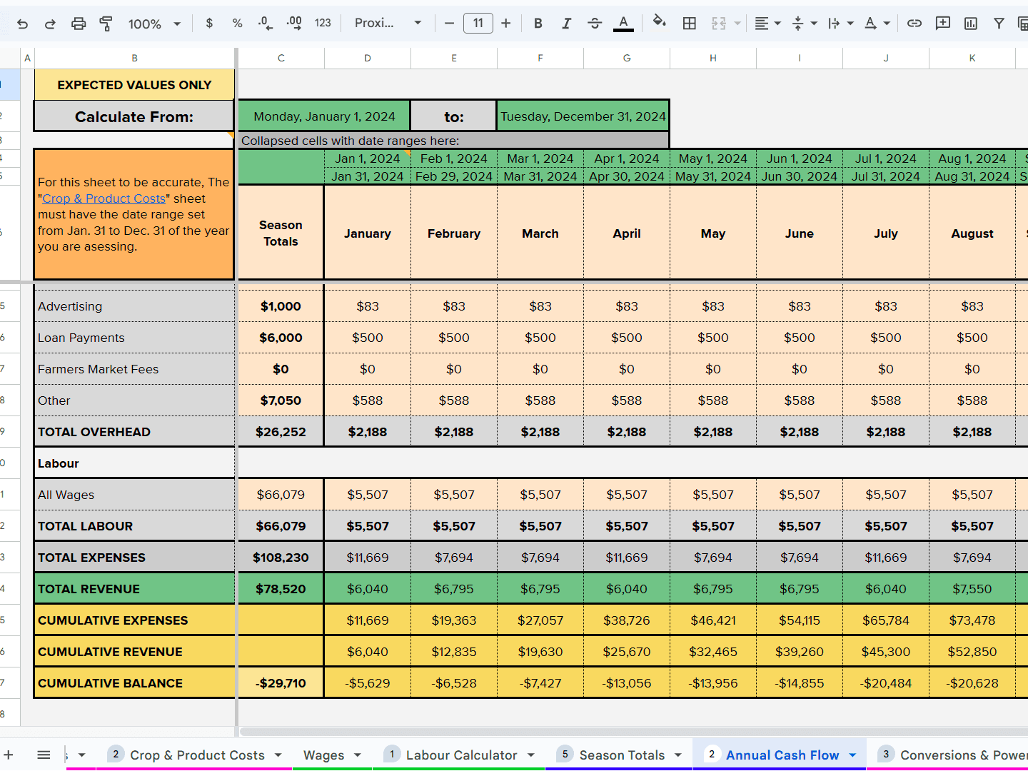 urban micro crop planner screenshot