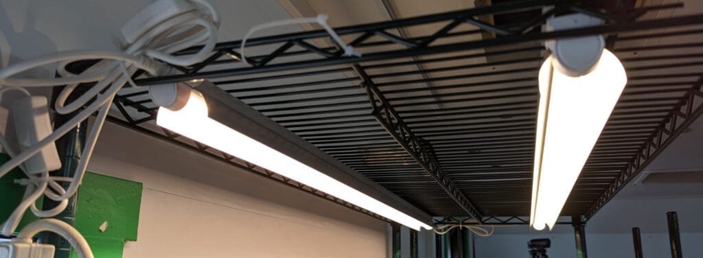 LED lights on shelves